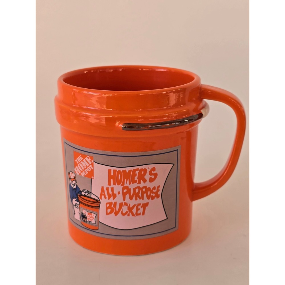 Home Depot Homers All Purpose Bucket Mug 2012 Mr Christmas Orange Ceramic Cup